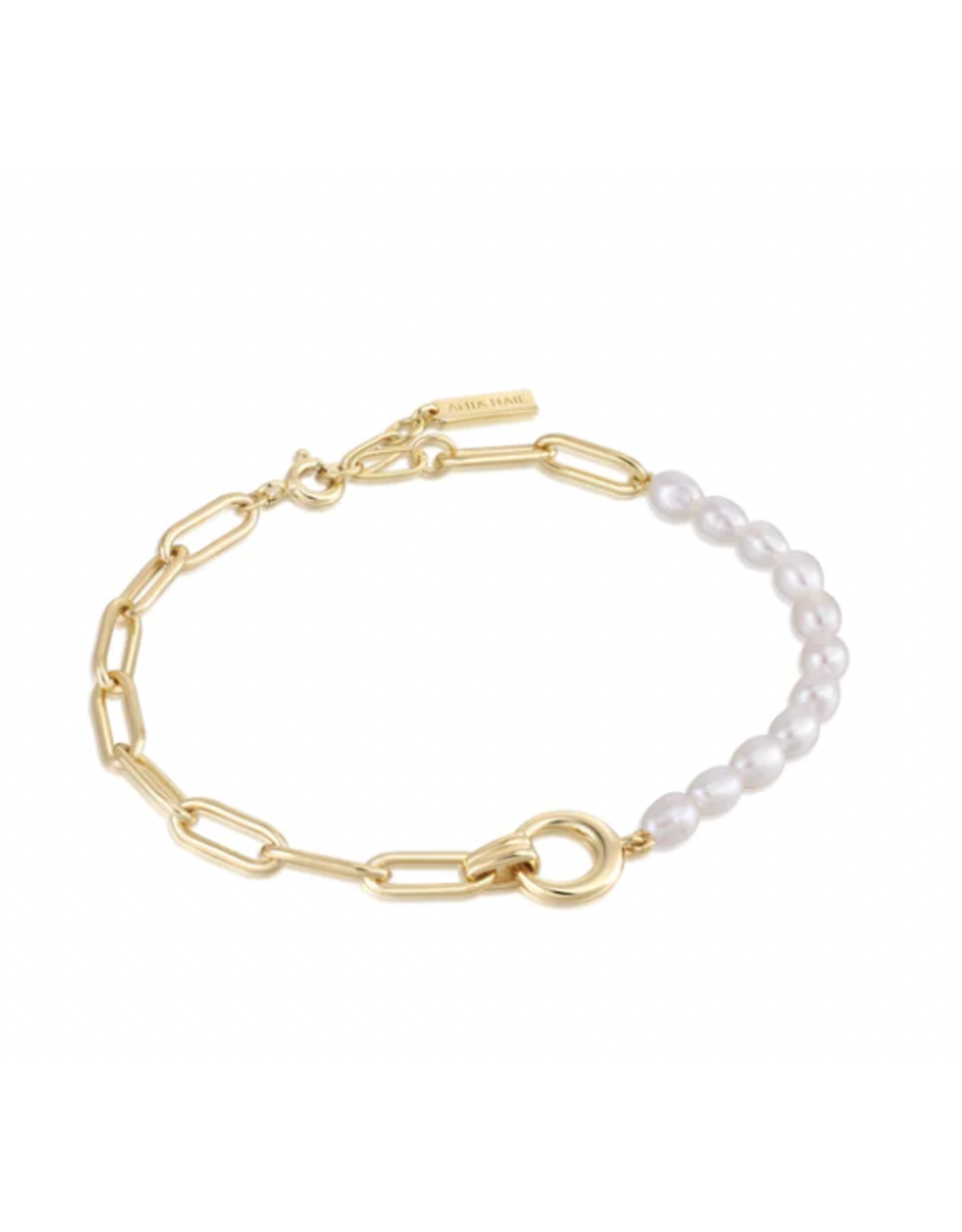 Ania Haie Ania Haie Pearl Power Chunky Link Chain Bracelet, Gold