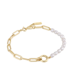 Ania Haie Ania Haie Pearl Power Chunky Link Chain Bracelet, Gold