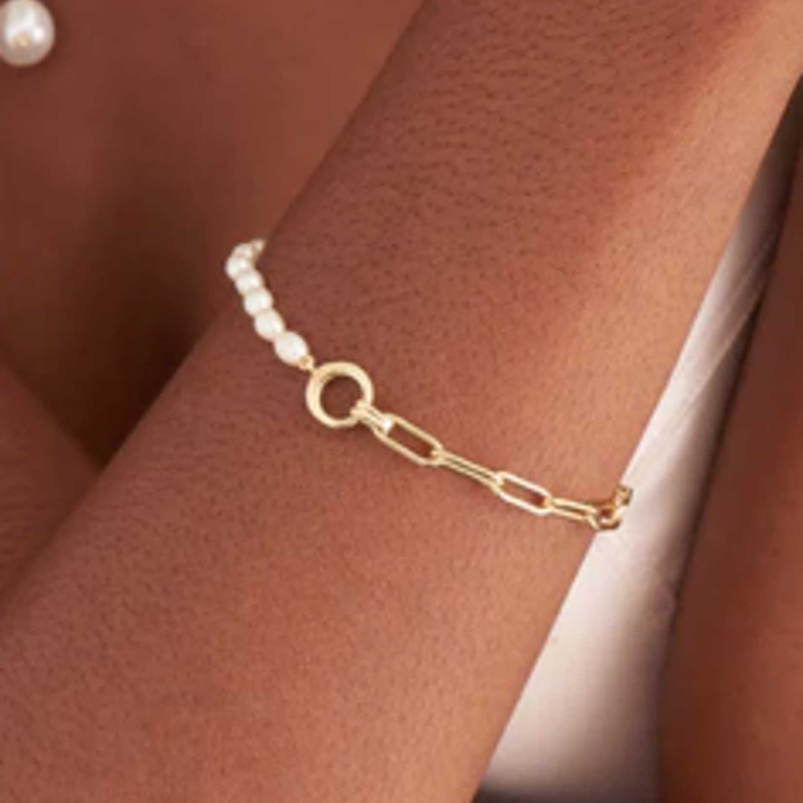 Ania Haie Ania Haie Pearl Power Chunky Link Chain Bracelet, Gold