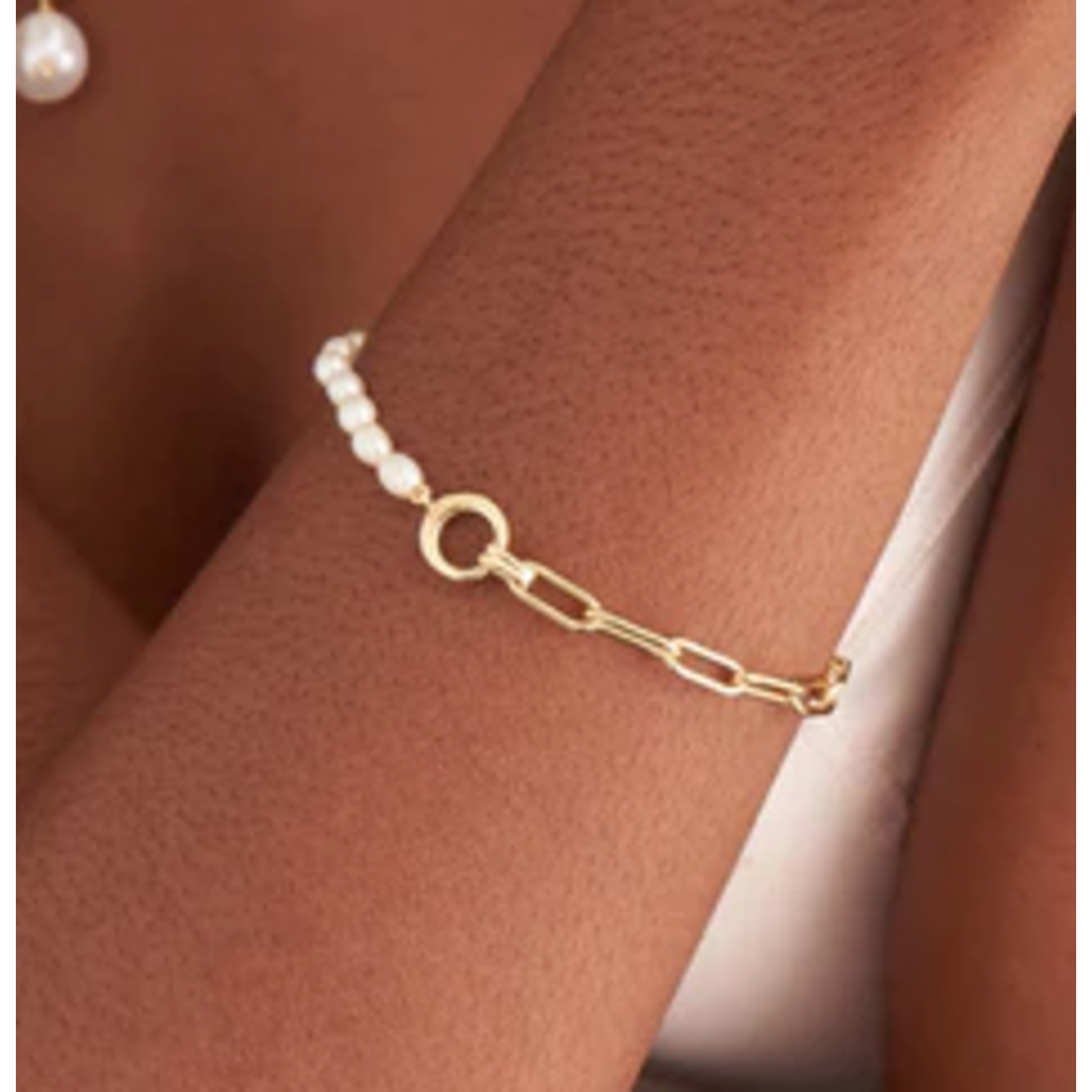 Ania Haie  Pearl Power Chunky Link Chain Bracelet, Gold