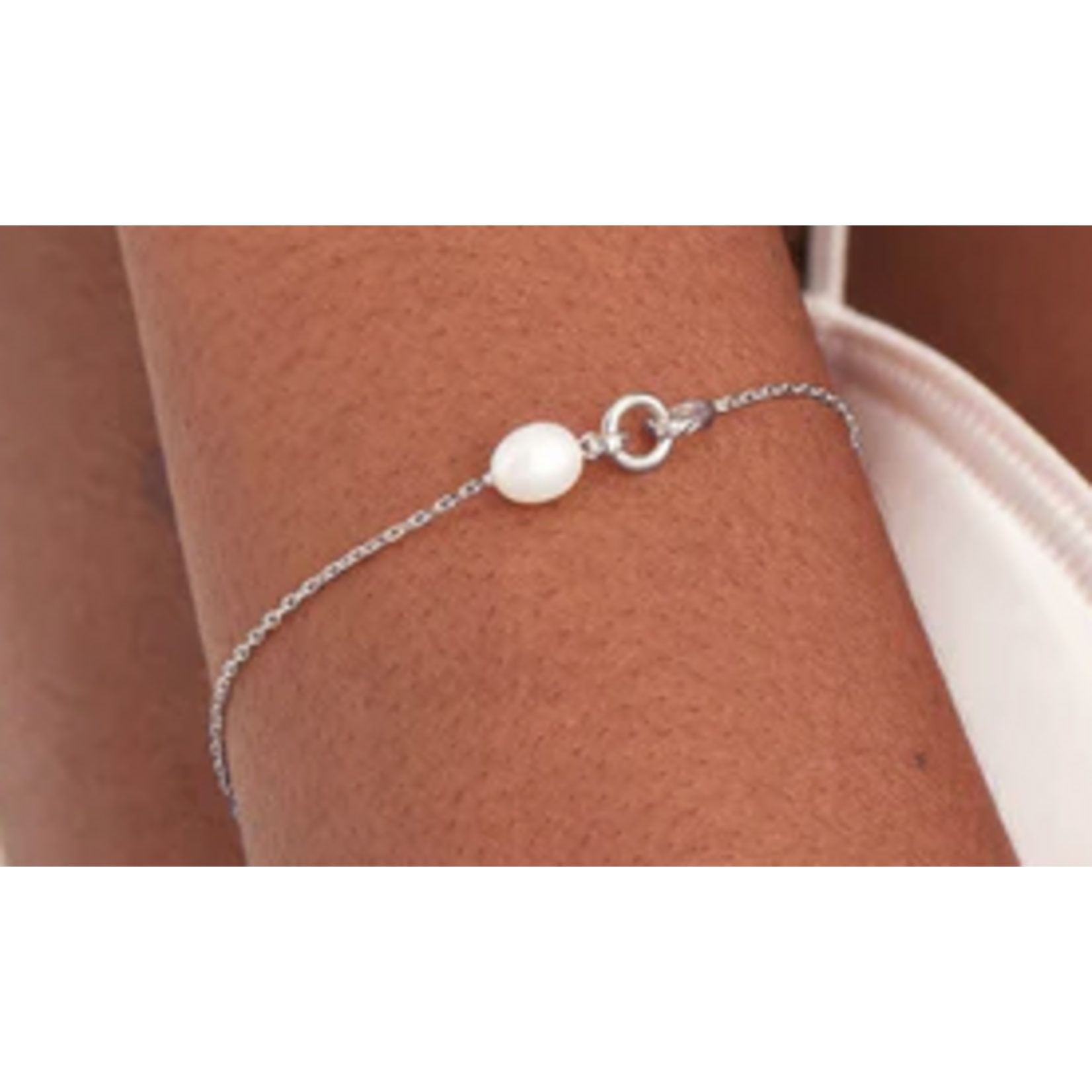 Ania Haie  Pearl Power Link Chain Bracelet, silver