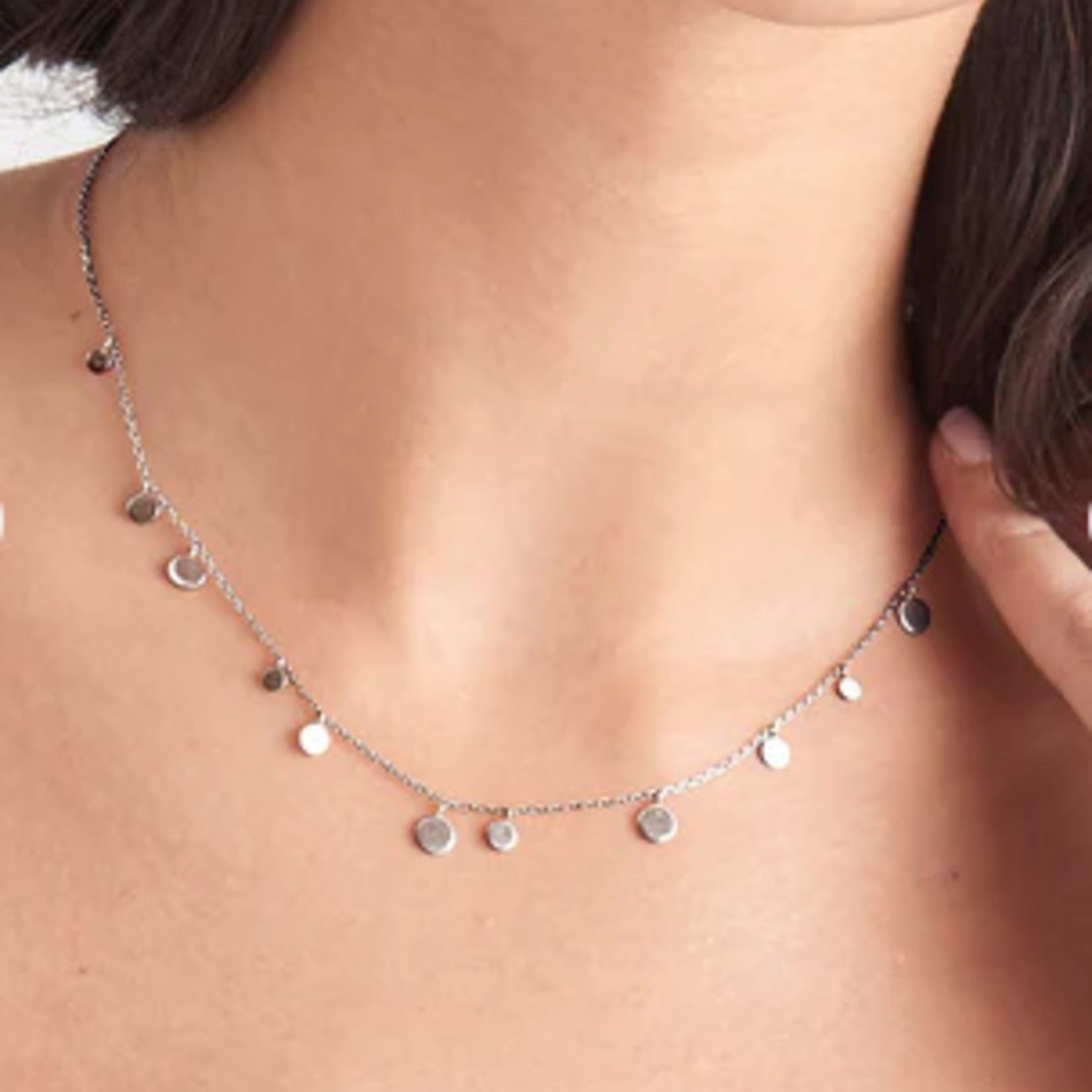 Ania Haie Ania Haie Geometry Mixed Discs Necklace, Silver