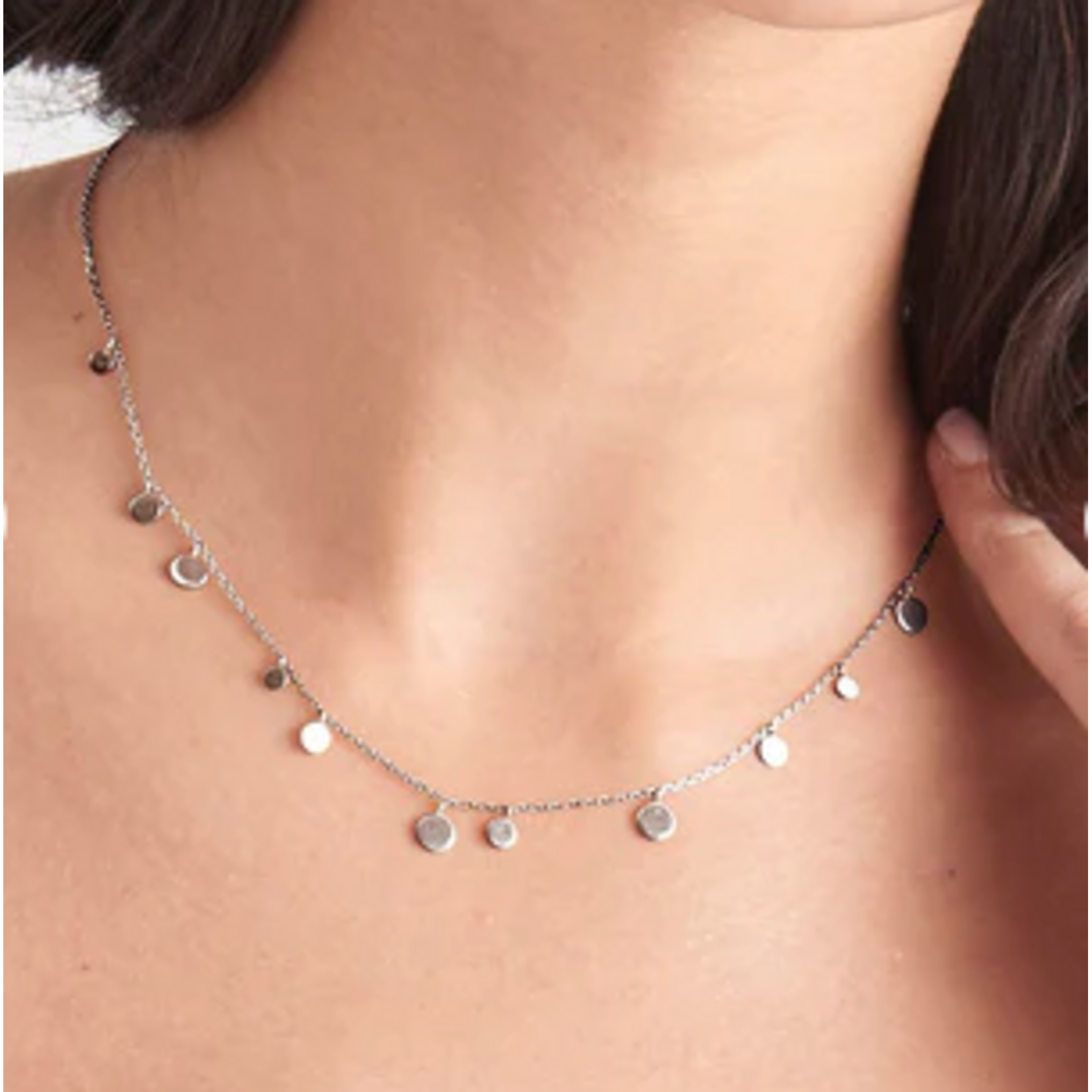 Ania Haie Geometry Mixed Discs Necklace, Silver