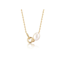 Ania Haie Ania Haie Pearl Power Pearl Link Chain Necklace, gold