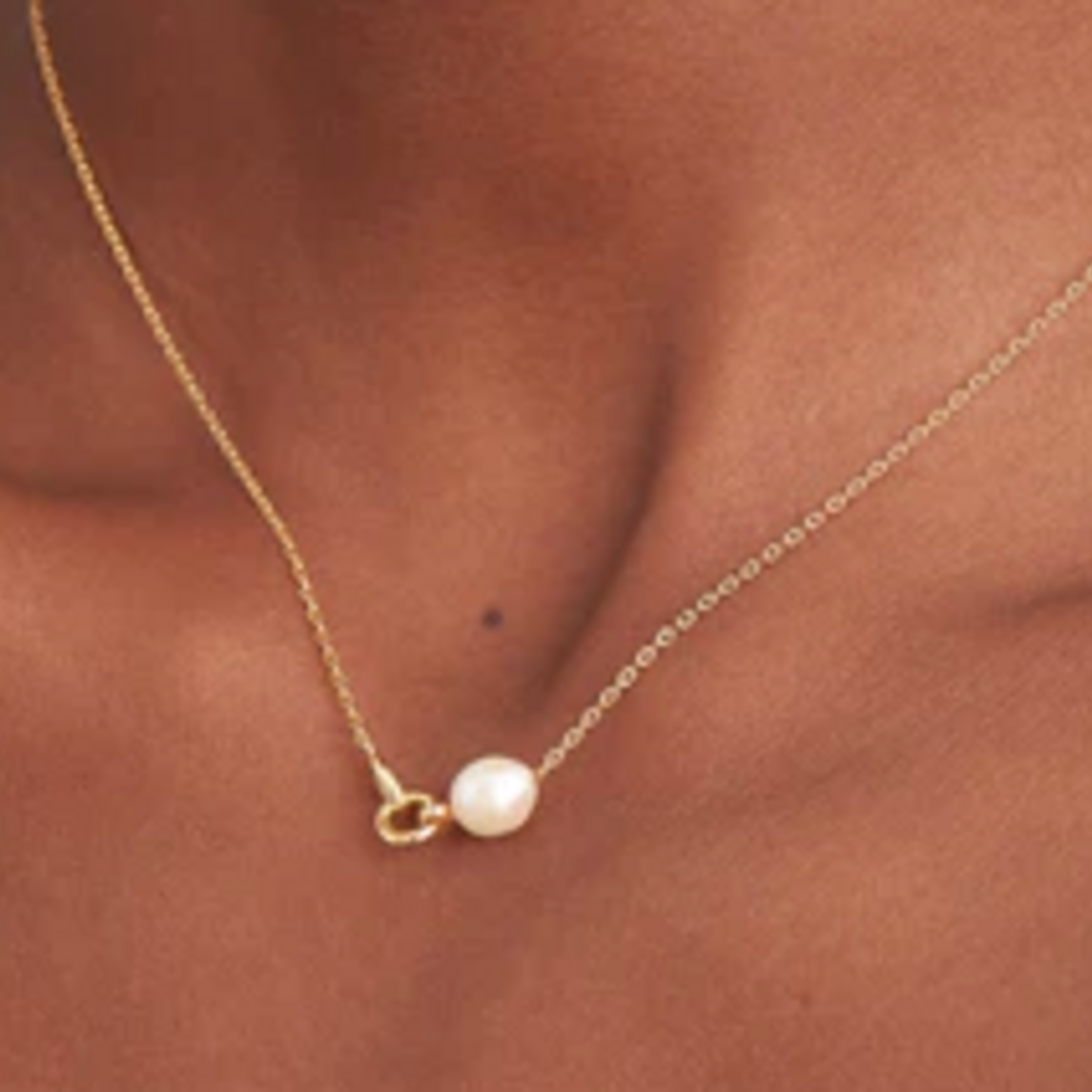 Ania Haie Ania Haie Pearl Power Pearl Link Chain Necklace, gold