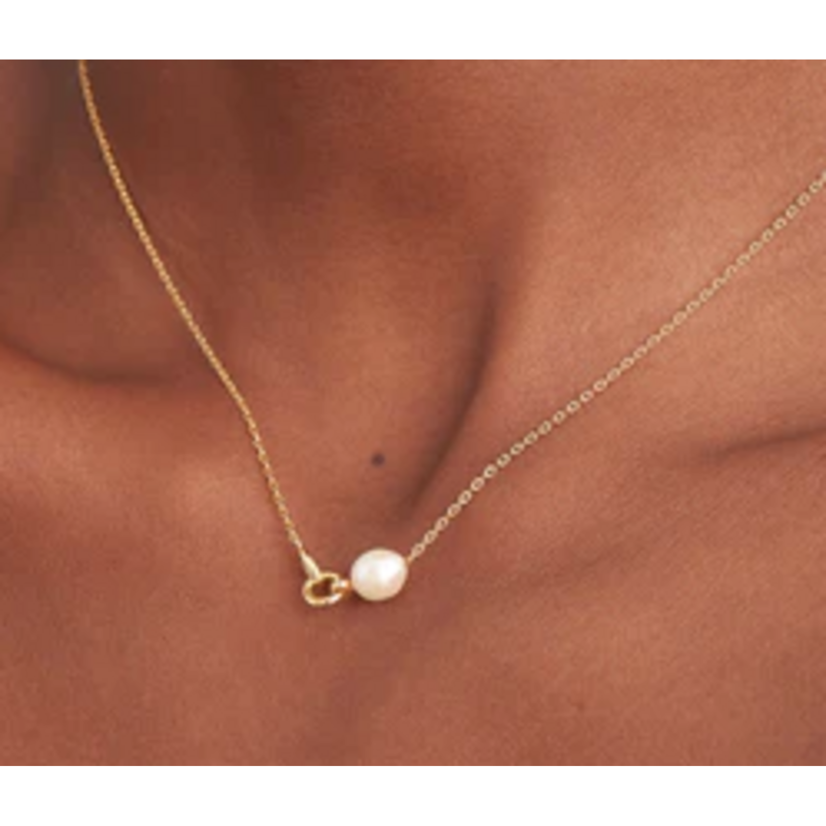 Ania Haie Ania Haie Pearl Power Pearl Link Chain Necklace, gold