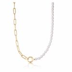 Ania Haie Ania Haie Pearl Power Chunky Link Chain Necklace, Gold