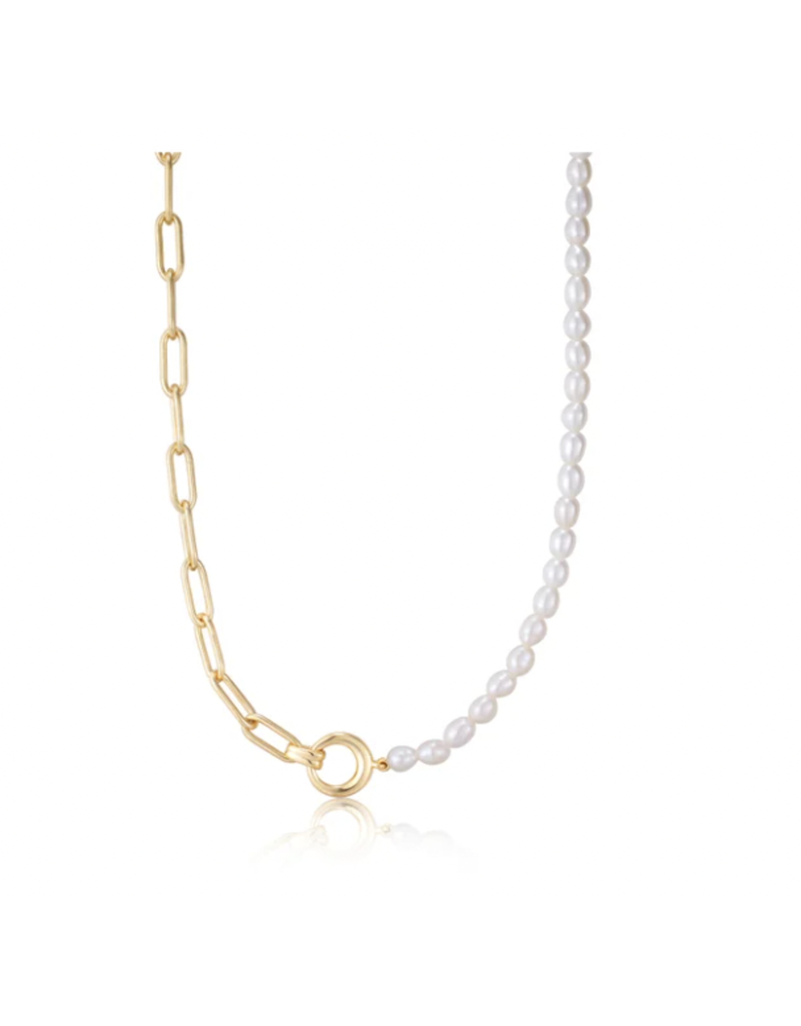 Ania Haie Ania Haie Pearl Power Chunky Link Chain Necklace, Gold