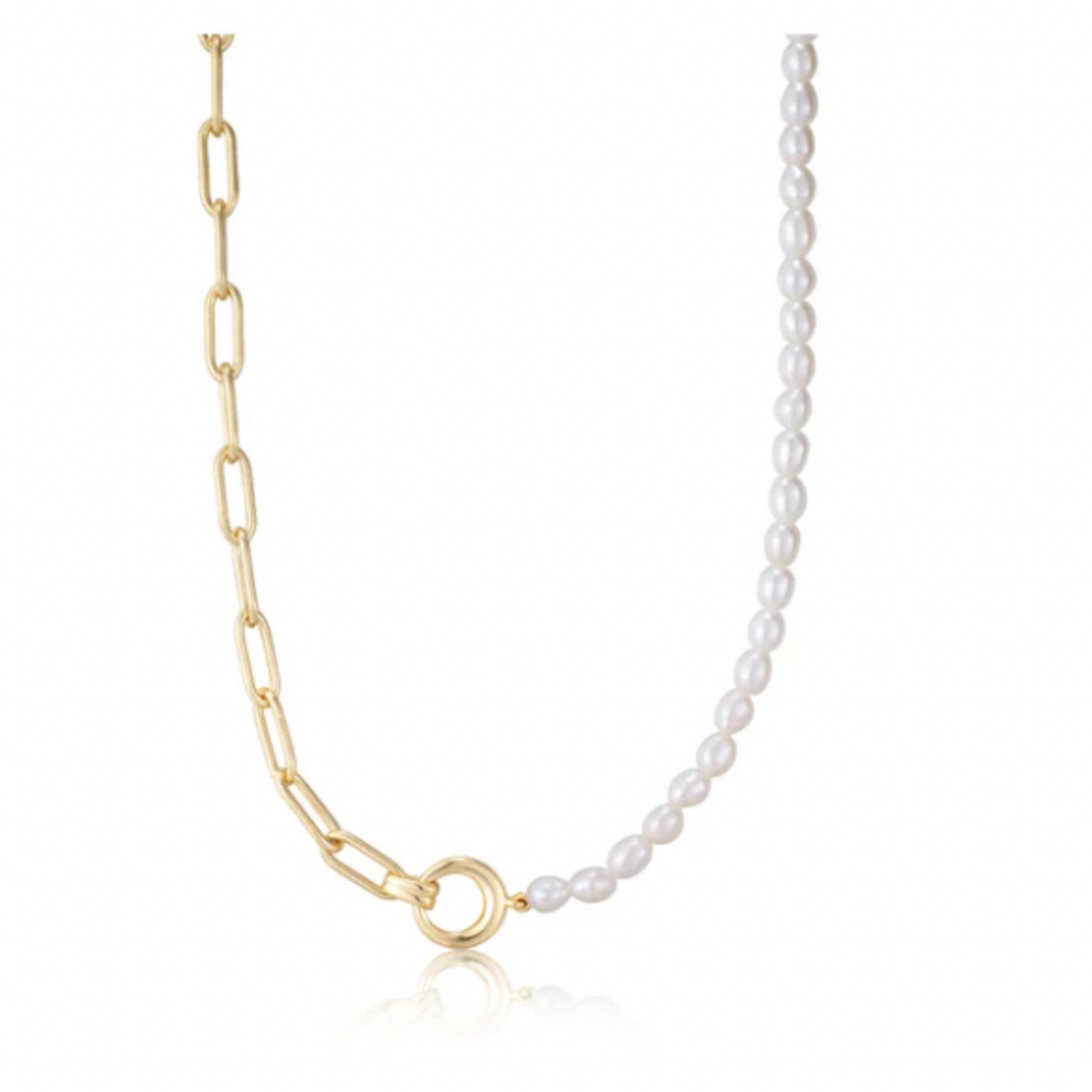 Ania Haie Ania Haie Pearl Power Chunky Link Chain Necklace, Gold