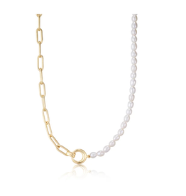 Ania Haie Ania Haie Pearl Power Chunky Link Chain Necklace, Gold