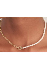Ania Haie Ania Haie Pearl Power Chunky Link Chain Necklace, Gold