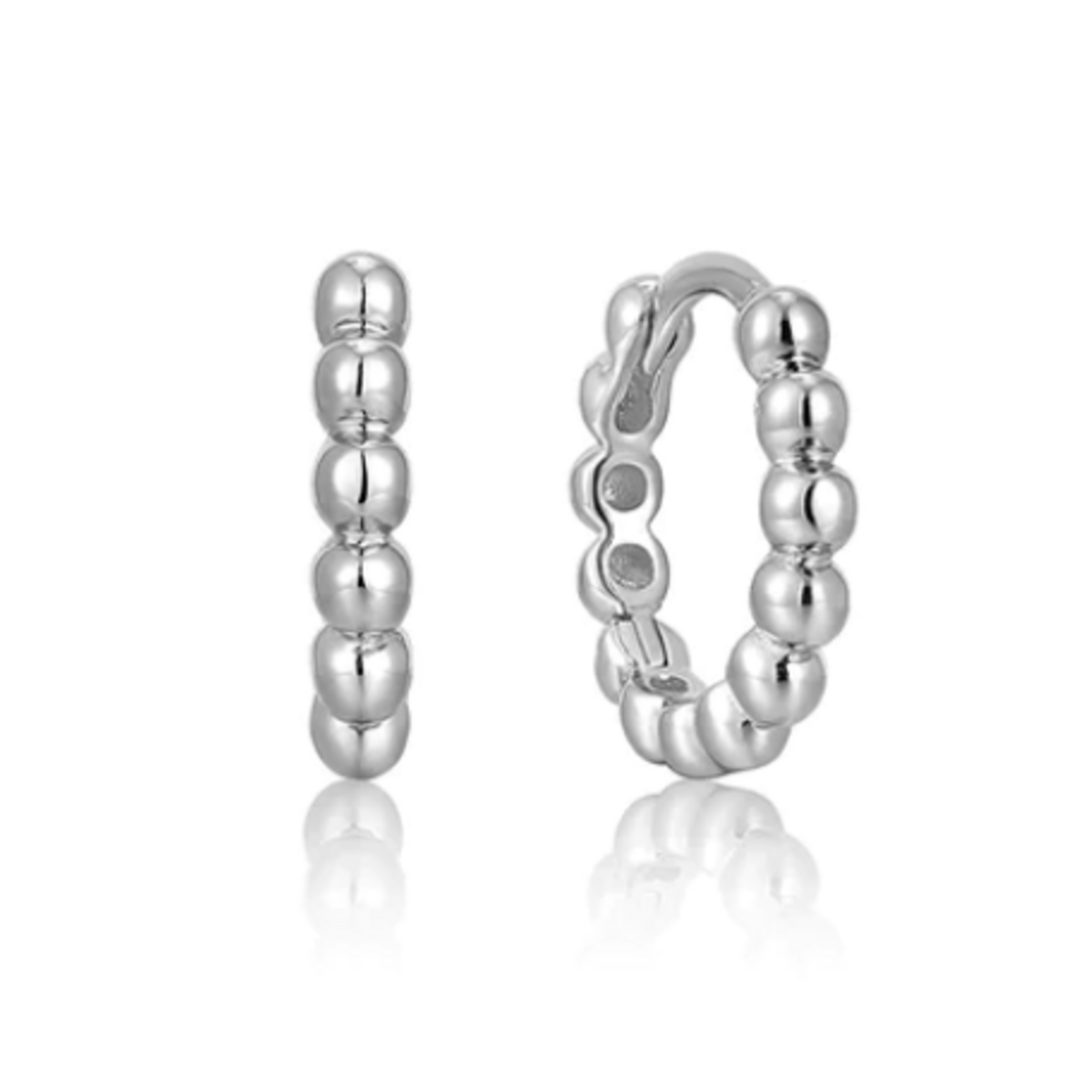 Ania Haie Ania Haie Spaced Out Orb Huggie Hoops, silver