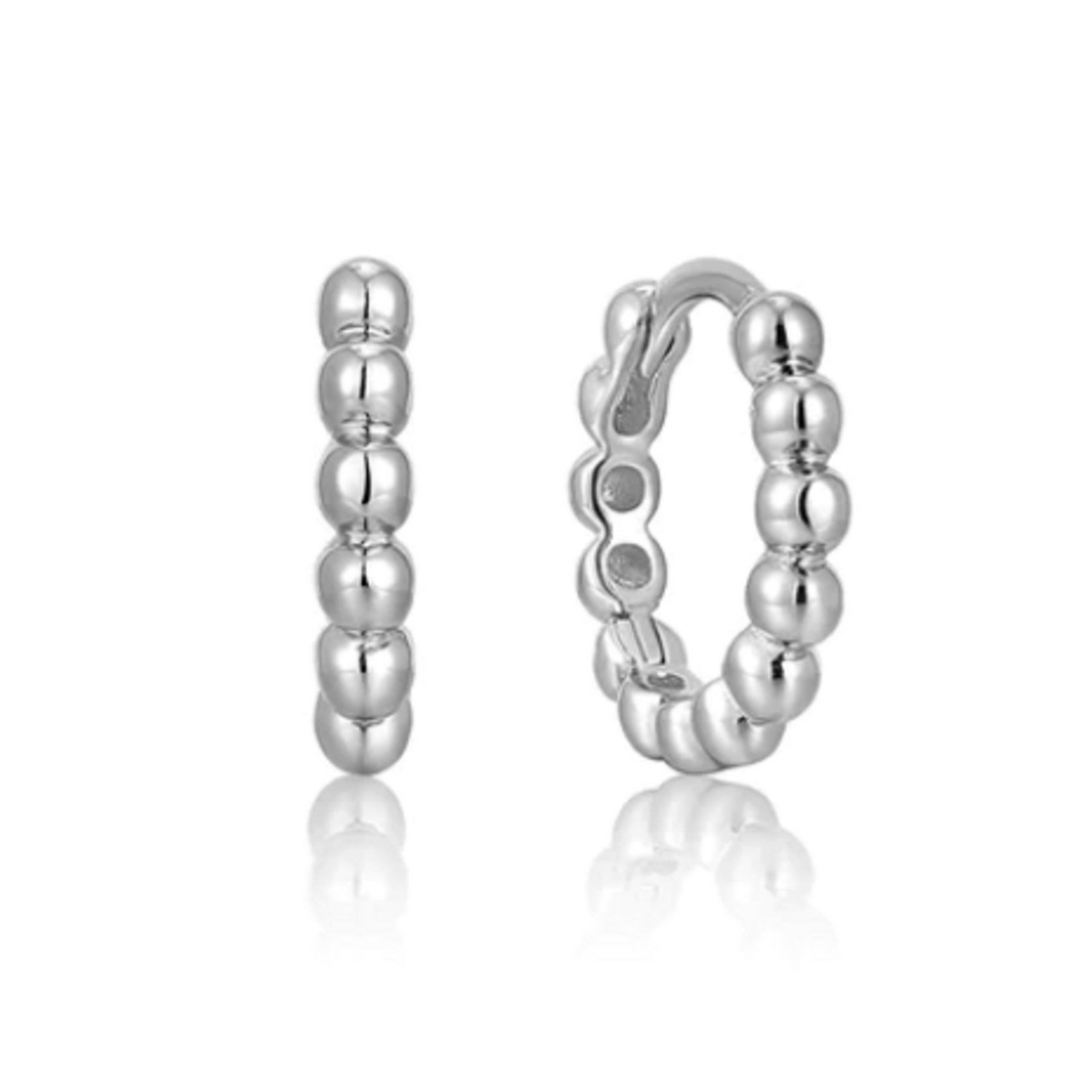Ania Haie Ania Haie Spaced Out Orb Huggie Hoops, silver