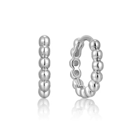 Ania Haie Ania Haie Spaced Out Orb Huggie Hoops, silver