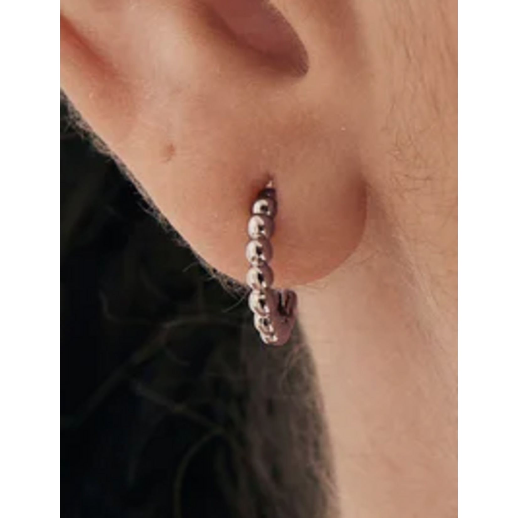 Ania Haie Ania Haie Spaced Out Orb Huggie Hoops, silver