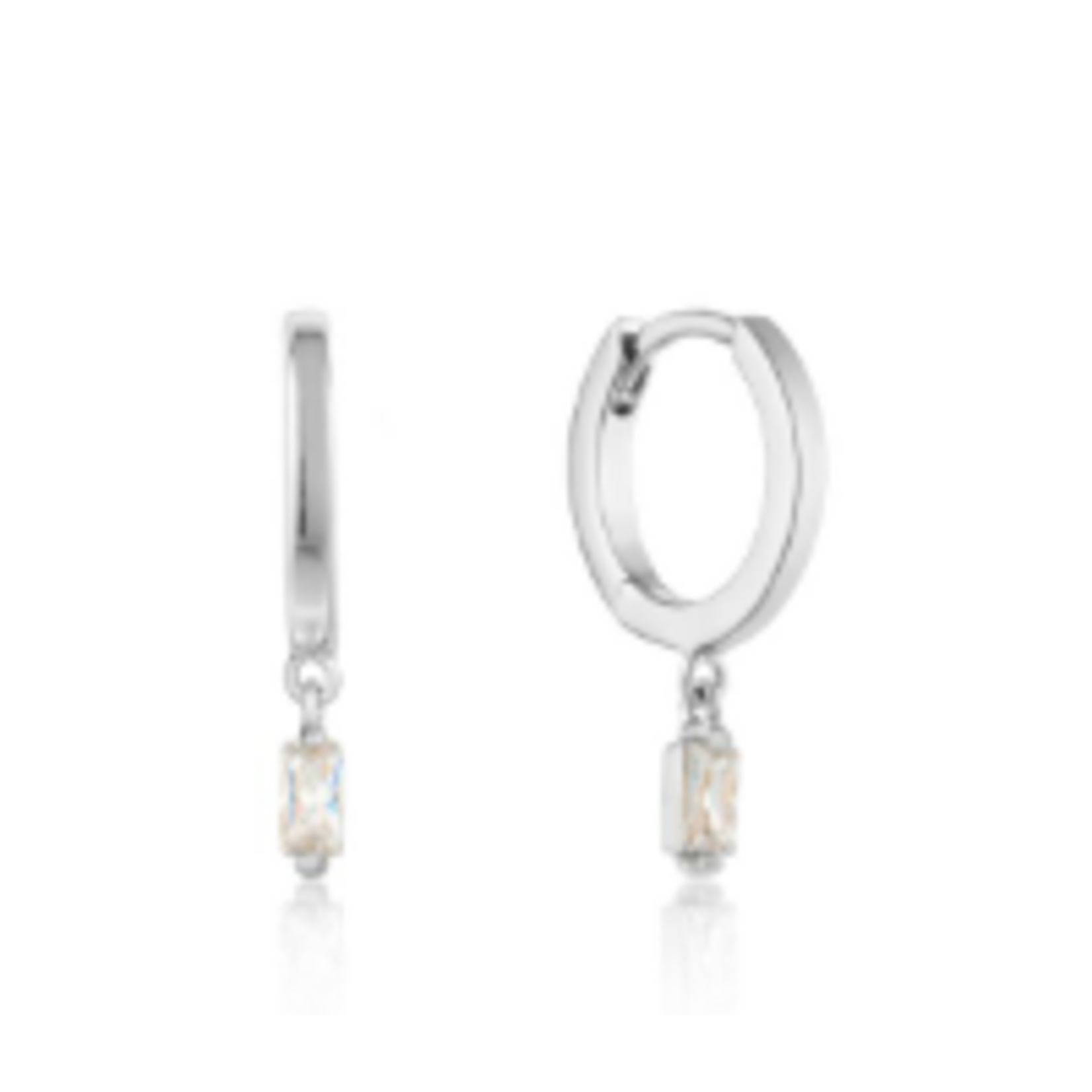 Ania Haie  Glow Getter Huggie Hoops, Silver