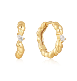 Ania Haie Ania Haie Taking Shape Twisted Wave Huggie Hoops, gold