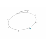 Ania Haie Making Waves Turquoise Drop Pendant Anklet, silver