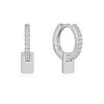 Ania Haie Glam Rock Pendant Huggie Hoop, silver