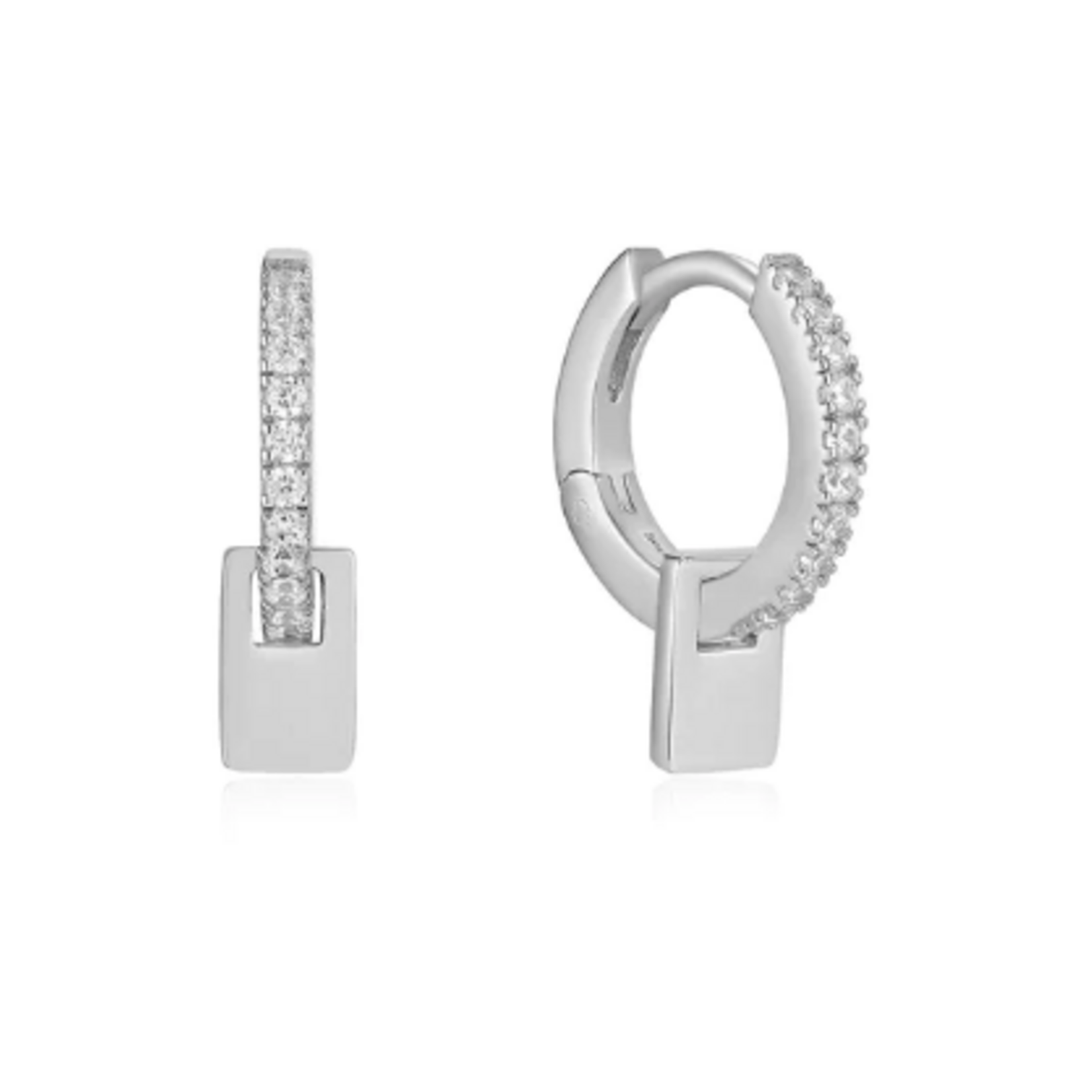 Ania Haie Glam Rock Pendant Huggie Hoop, silver