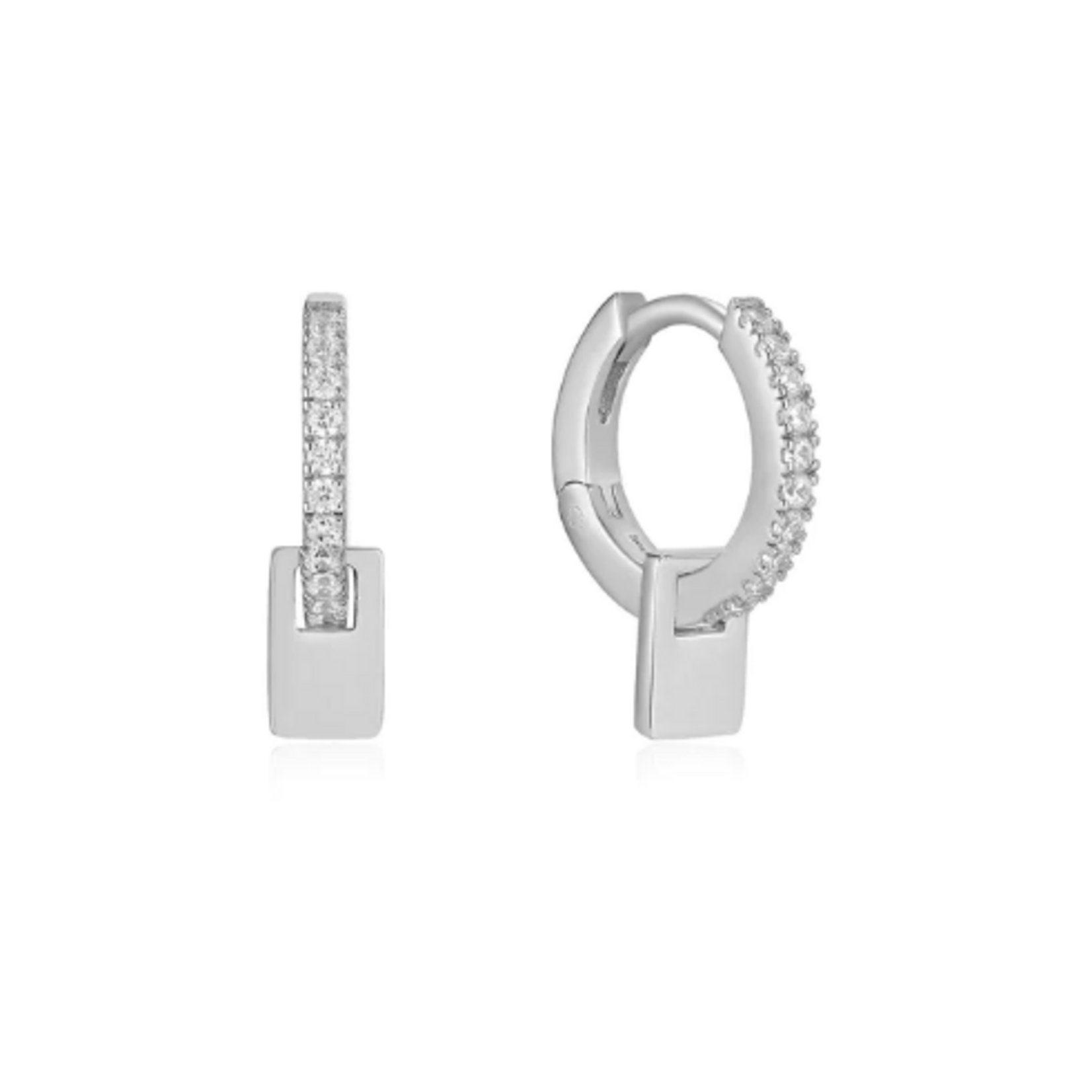 Ania Haie Glam Rock Pendant Huggie Hoop, silver