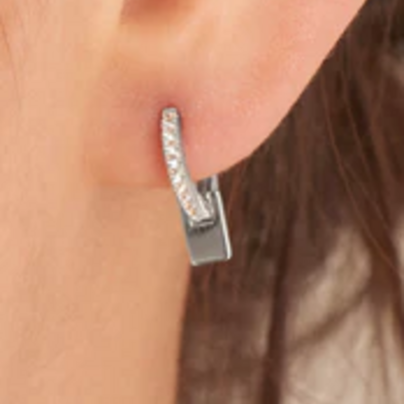 Ania Haie Ania Haie Glam Rock Pendant Huggie Hoop, silver