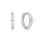 Ania Haie Ania Haie Dance 'Til Dawn Sparkle Emblem Huggie Hoop, silver