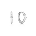 Ania Haie Dance 'Til Dawn Sparkle Emblem Huggie Hoop, silver
