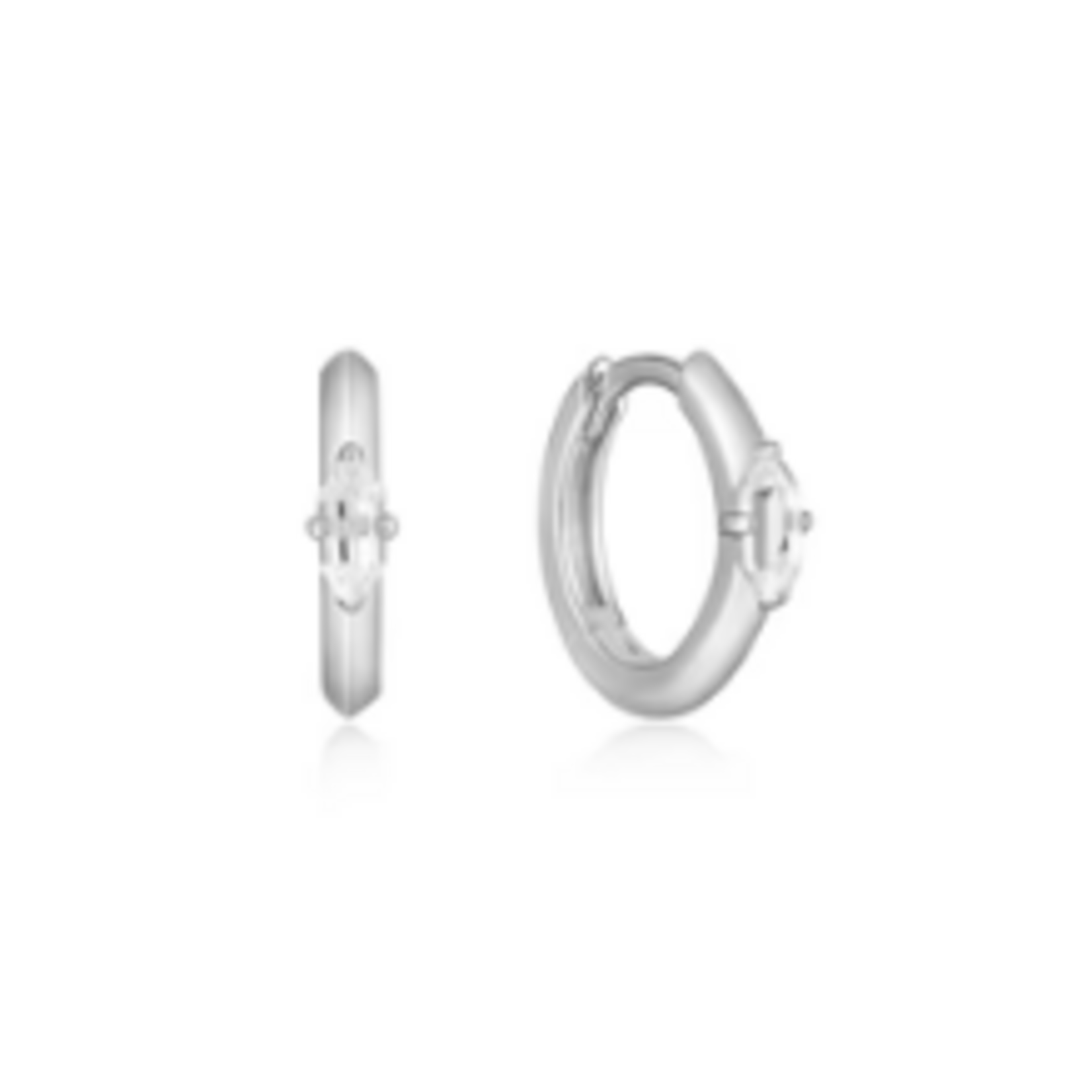 Ania Haie  Dance 'Til Dawn Sparkle Emblem Huggie Hoop, silver