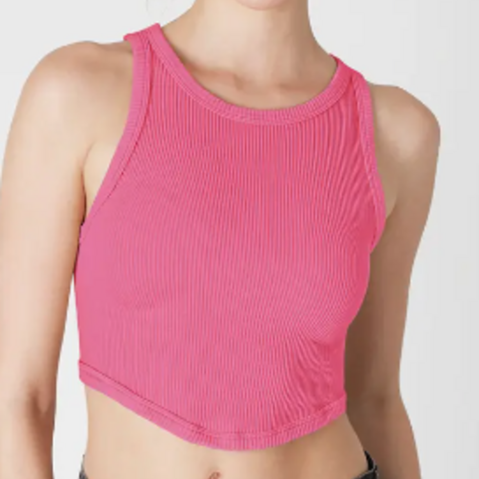 NIKIBIKI NikiBiki Curved Hem Crew Neck Crop Top