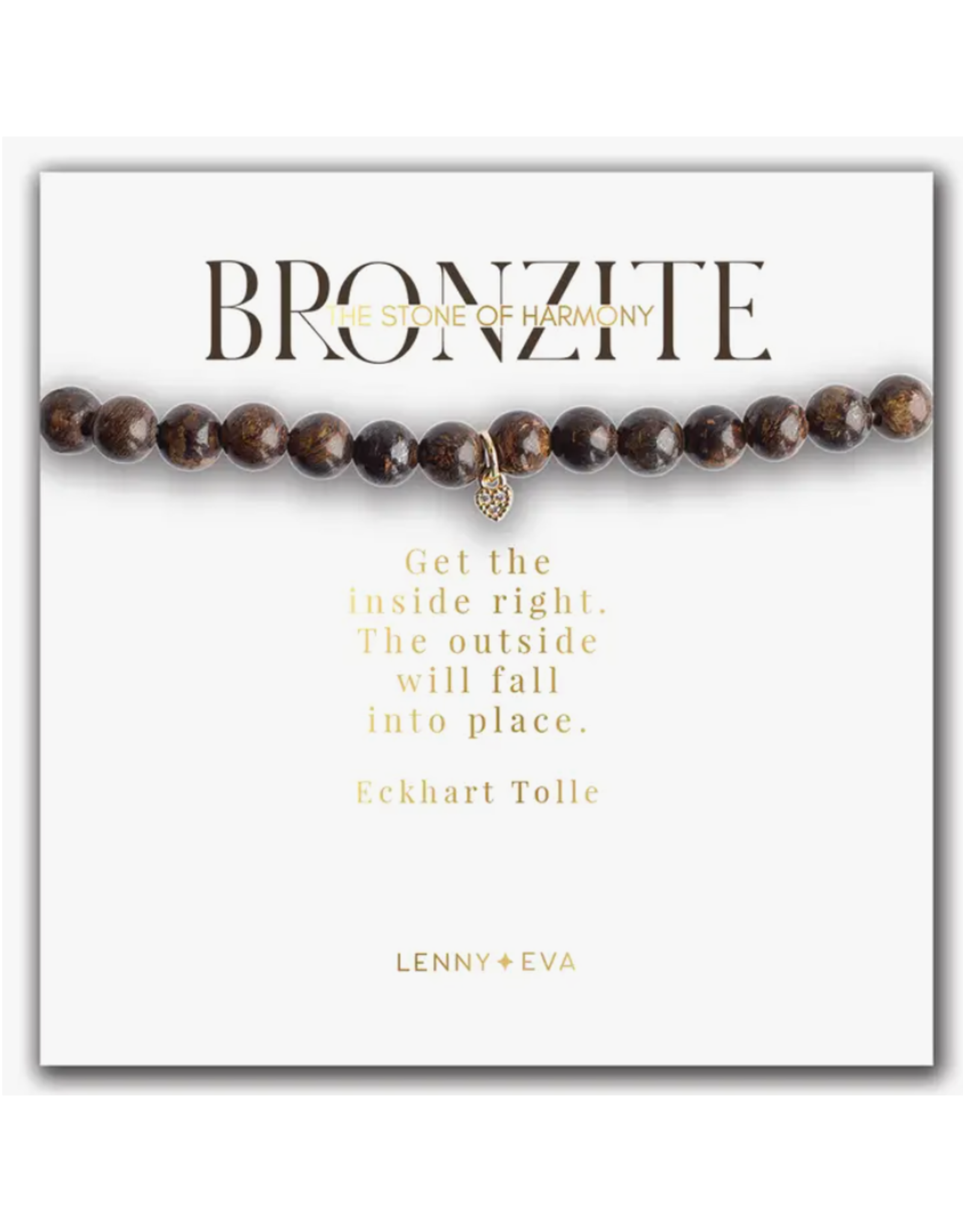 Lenny & Eva Symbolic Stones Bracelet, Heart, bronzite