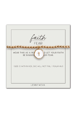 Lenny & Eva L&E Faith Over Fear Stretch Bracelet, White Cross