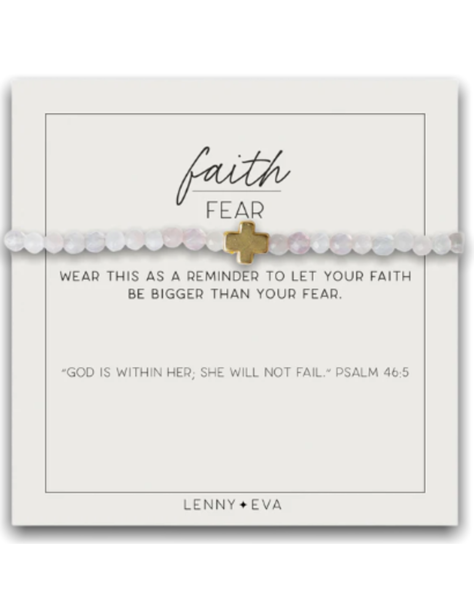 Lenny & Eva L&E Faith Over Fear Bracelet, rose quartz/gold