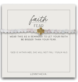 Lenny & Eva L&E Faith Over Fear Bracelet, rose quartz/gold