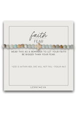 Lenny & Eva L&E Faith Over Fear Stretch Bracelet, amazonite