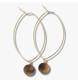 Lenny & Eva L&E Lenny Gemstone Dangle Earrings, tiger eye