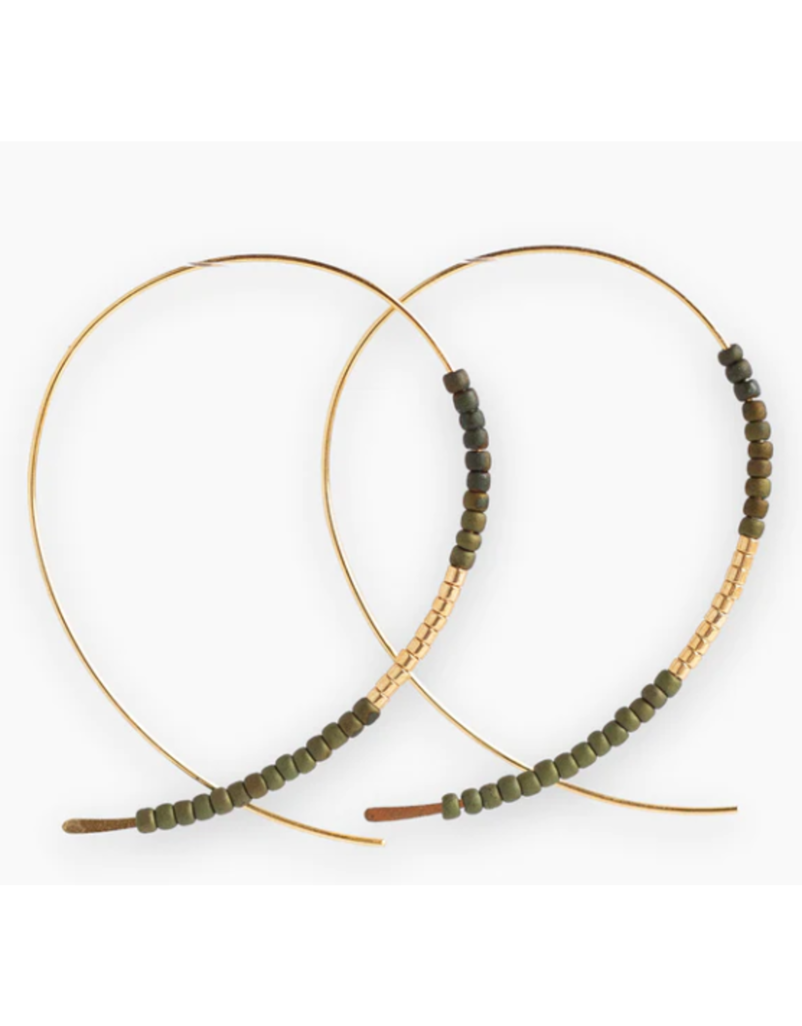 Lenny & Eva L&E Norah Earrings, olive/gold