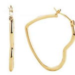 KW 14K Dipped Large Heart Hoop Earrings