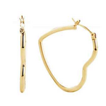 KW 14K Dipped Large Heart Hoop Earrings