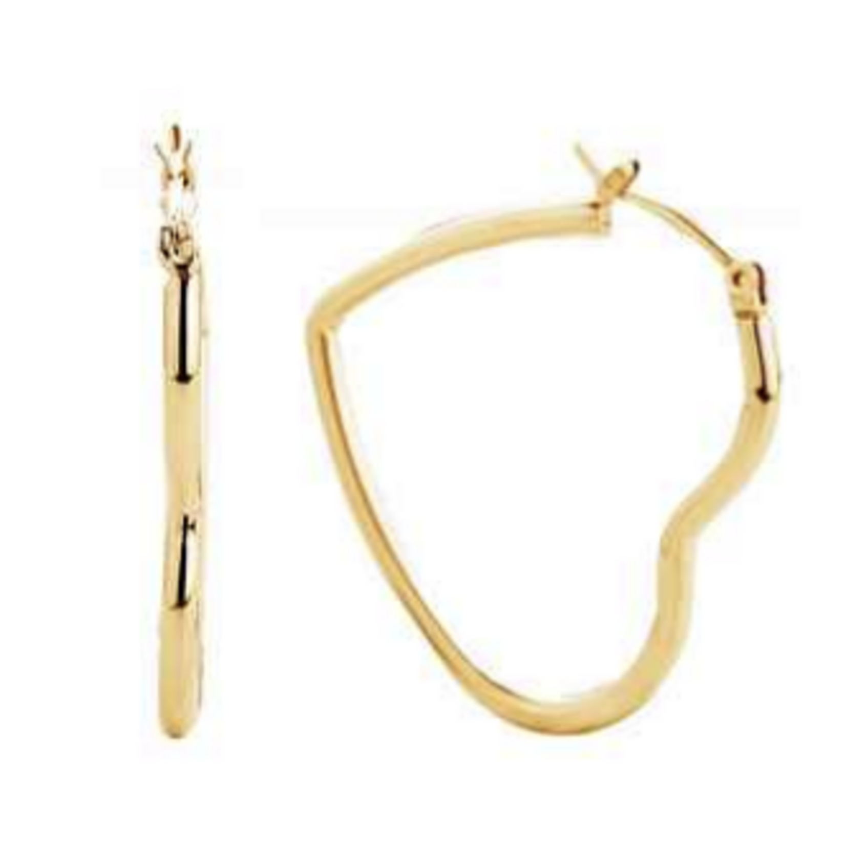 KW 14K Dipped Large Heart Hoop Earrings