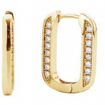 KW 14K Dipped CZ Huggie Earrings