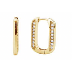 KW 14K Dipped CZ Huggie Earrings