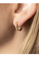 KW Earrings, Paver Gold