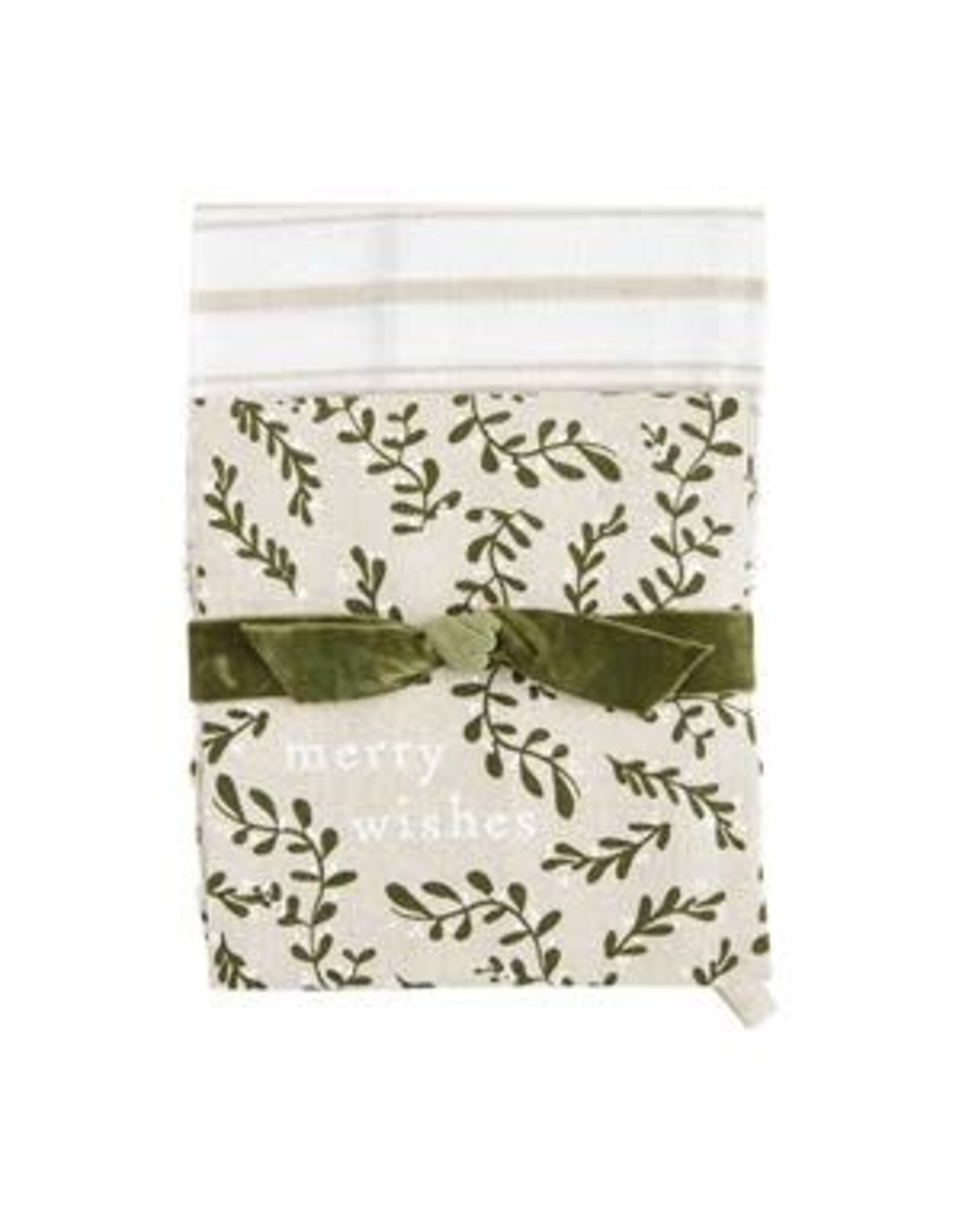 Mud Pie White Xmas Towel Set
