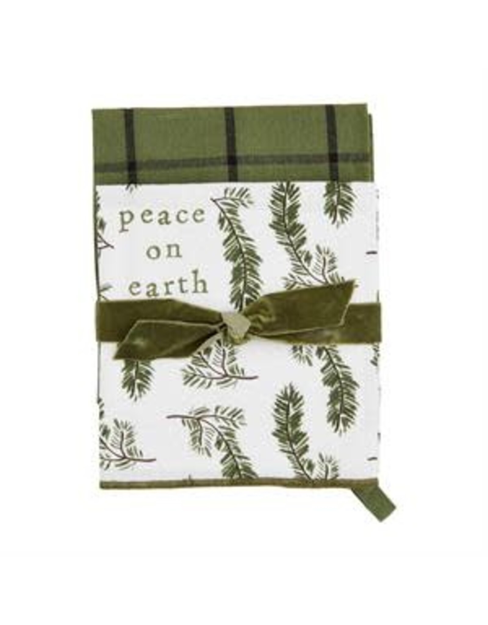 Mud Pie White Xmas Towel Set