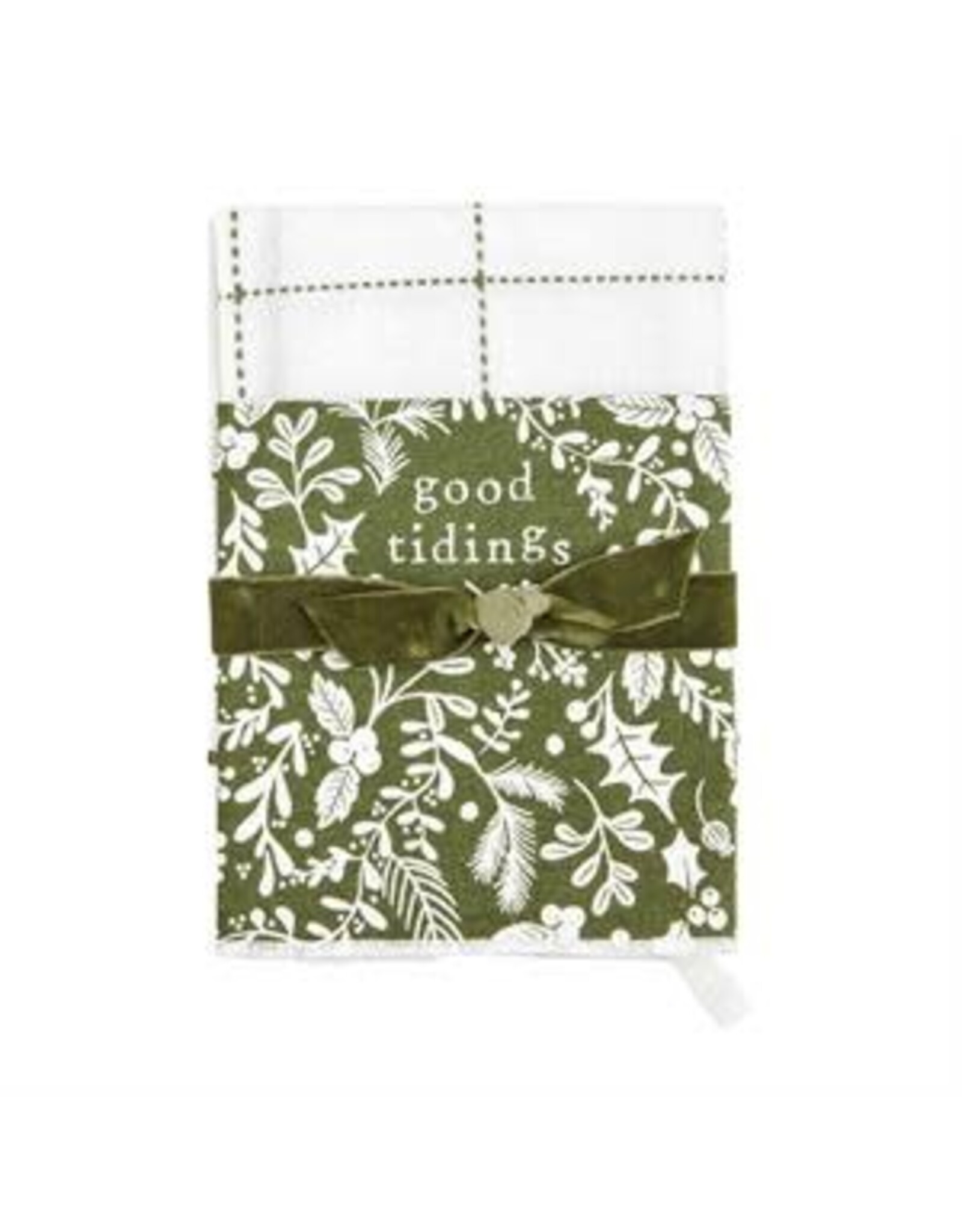 Mud Pie White Xmas Towel Set