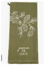 Karma Embroidered Cotton Tea Towels-Peace on Earth