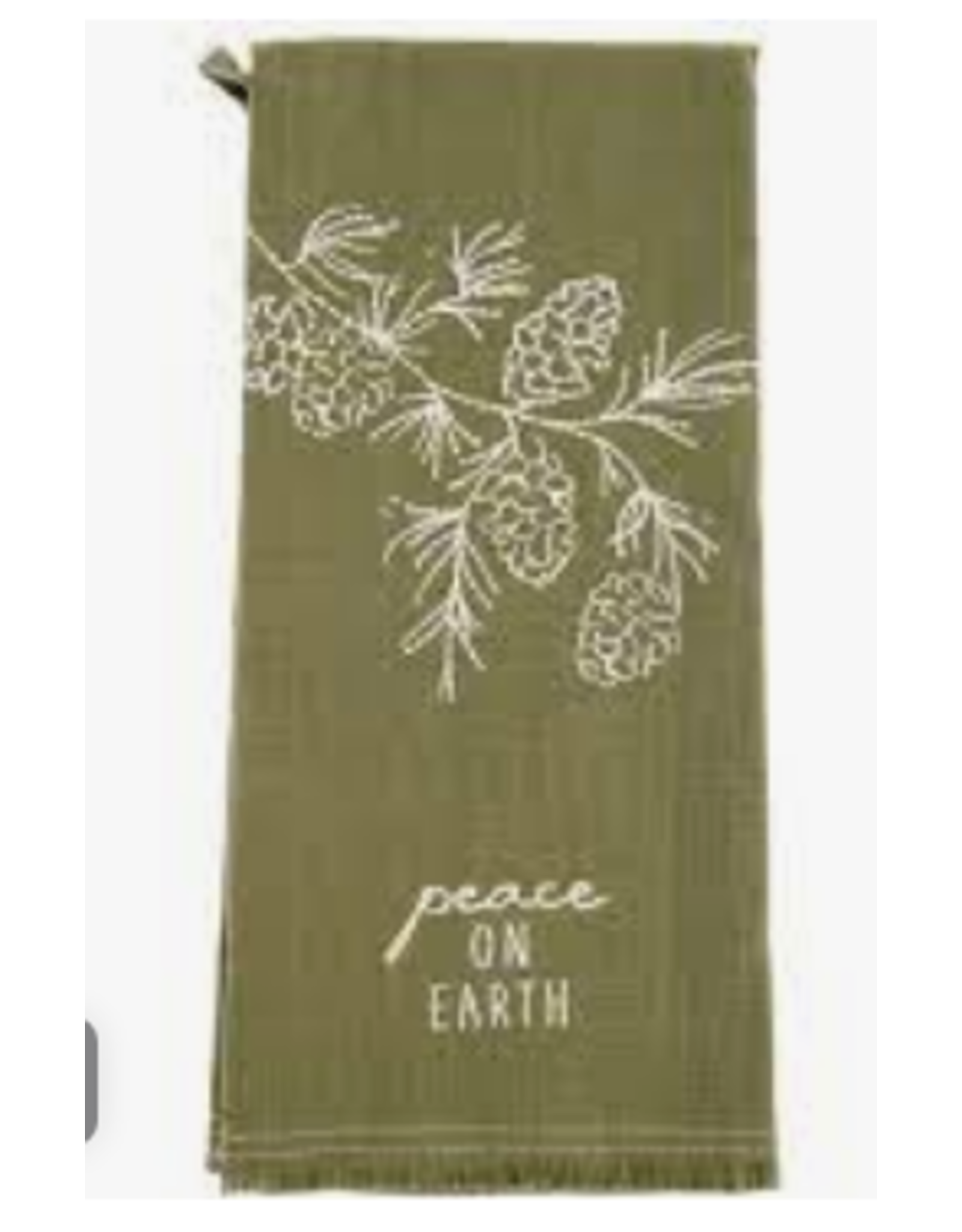 Karma Embroidered Cotton Tea Towels-Peace on Earth