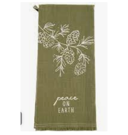 Karma Embroidered Cotton Tea Towels-Peace on Earth