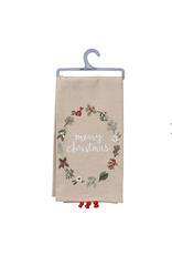Primitives by Kathy Dish Towel, Merry Christmas Wreath